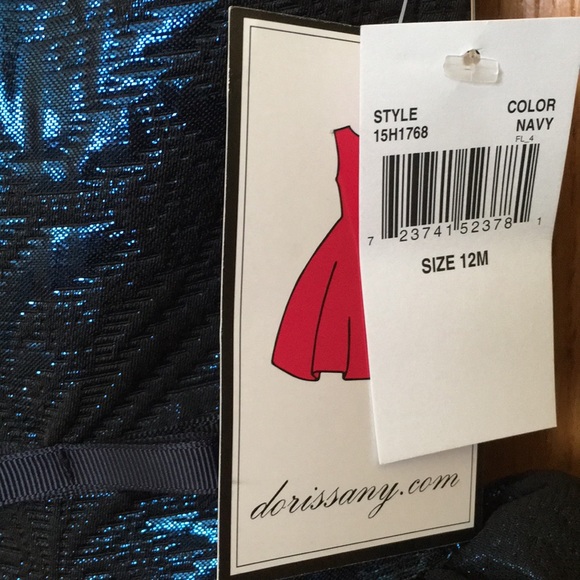 NWT Navy blue iridescent peplum dress - Picture 3 of 4